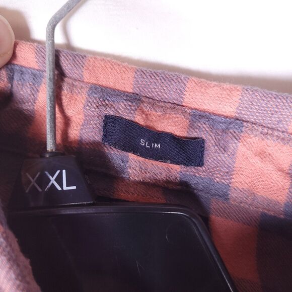 J Crew Flannel Shirt Mens Medium Buffalo Check Red, Blue Slim Fit - Picture 10 of 12